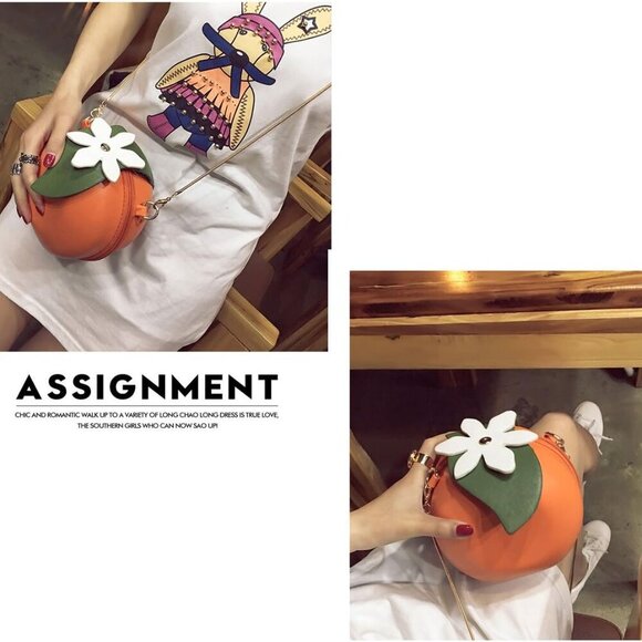 Fruit Pineapple Shaped Women Pu Leather Clutch Purse Cross Body Bag - Picture 7 of 7